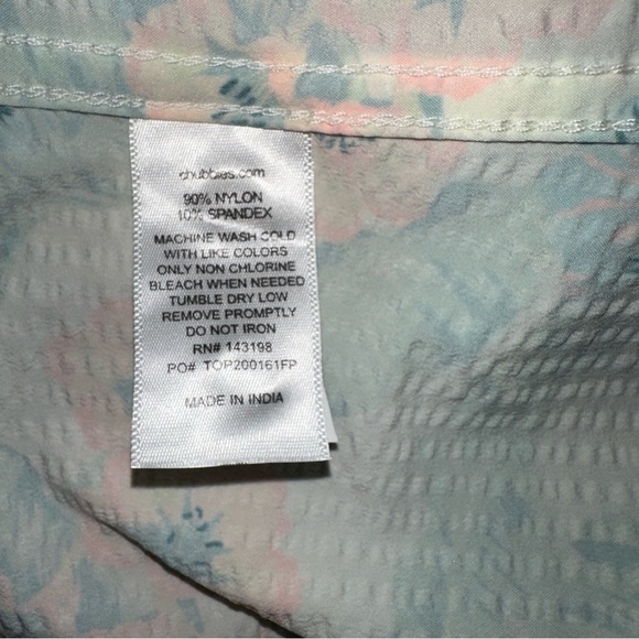 Chubbies Shirt Mens Small White Green The Flower The Leader Seersucker Floral - Picture 9 of 9